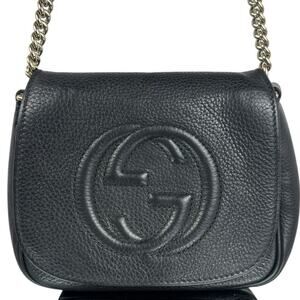 GUCCI SOHO LEATHER CROSSBODY CHAIN MINI FLAP BAG